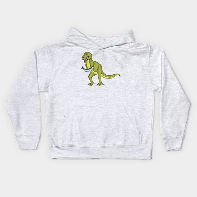 Funny T rex dinosaur illustration Kids Hoodie by Cartoons of fun